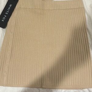 White Fox Slow Jams Mini Skirt in Beidge